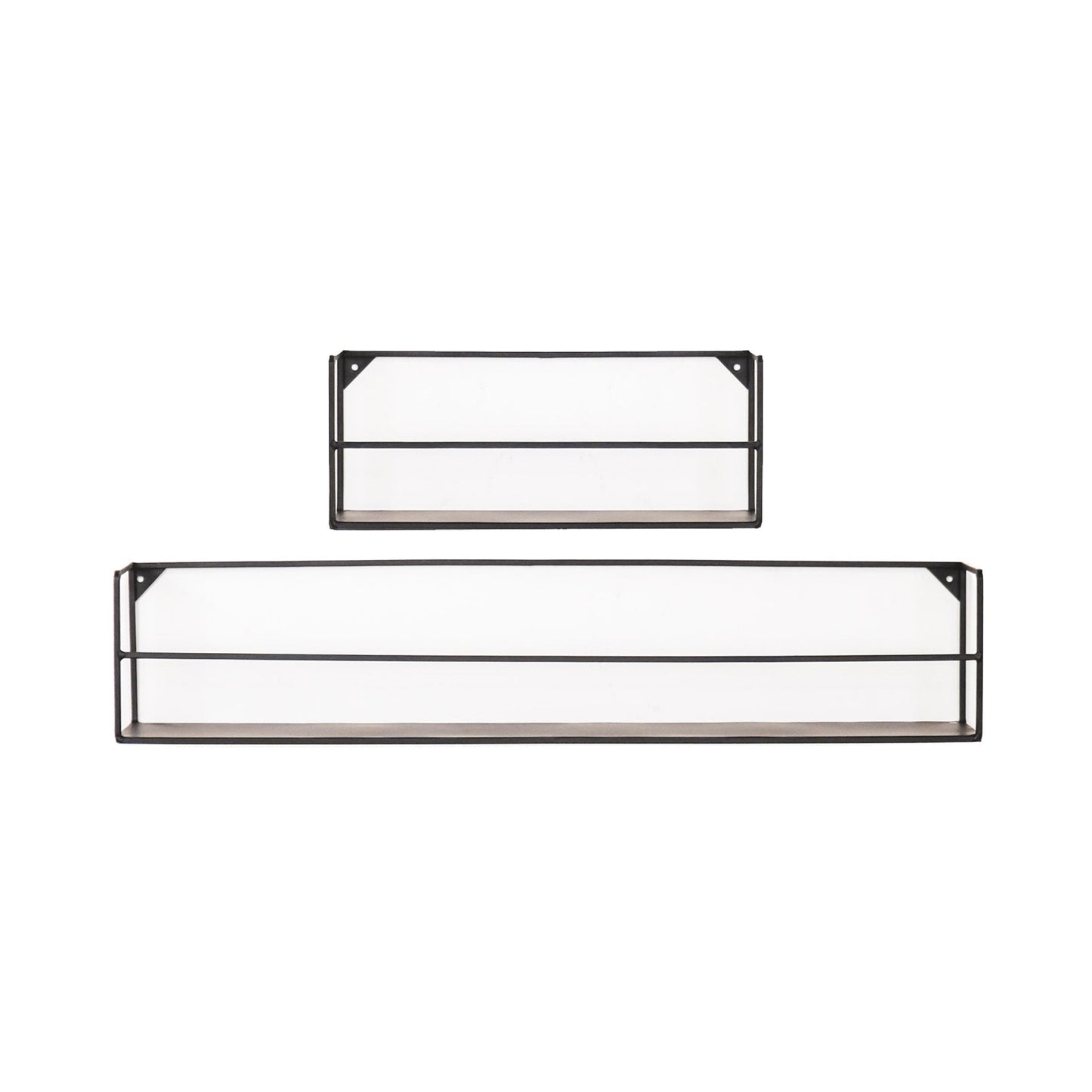 Vegghyller - Svarte - Metall - 40x14x16/80x14x16 cm sett 2.stk