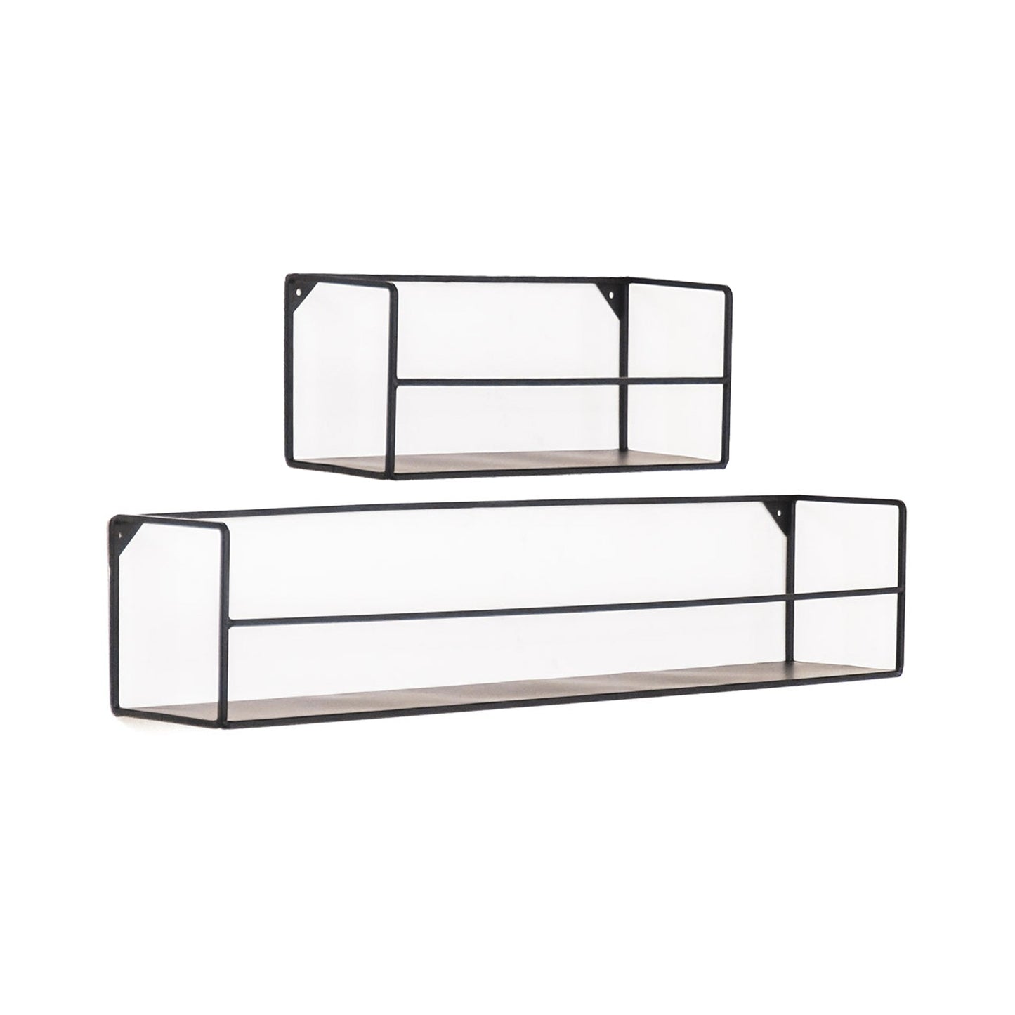 Vegghyller - Svarte - Metall - 40x14x16/80x14x16 cm sett 2.stk