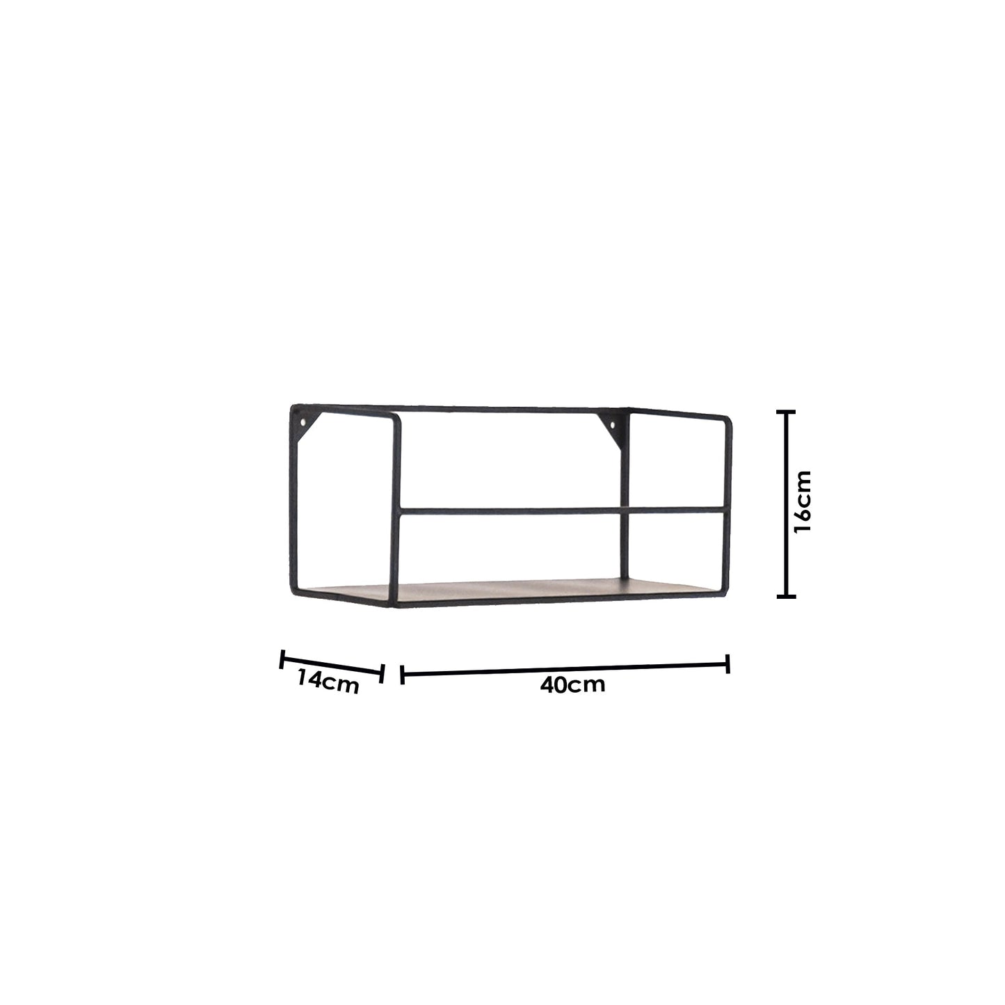 Vegghyller - Svarte - Metall - 40x14x16/80x14x16 cm sett 2.stk