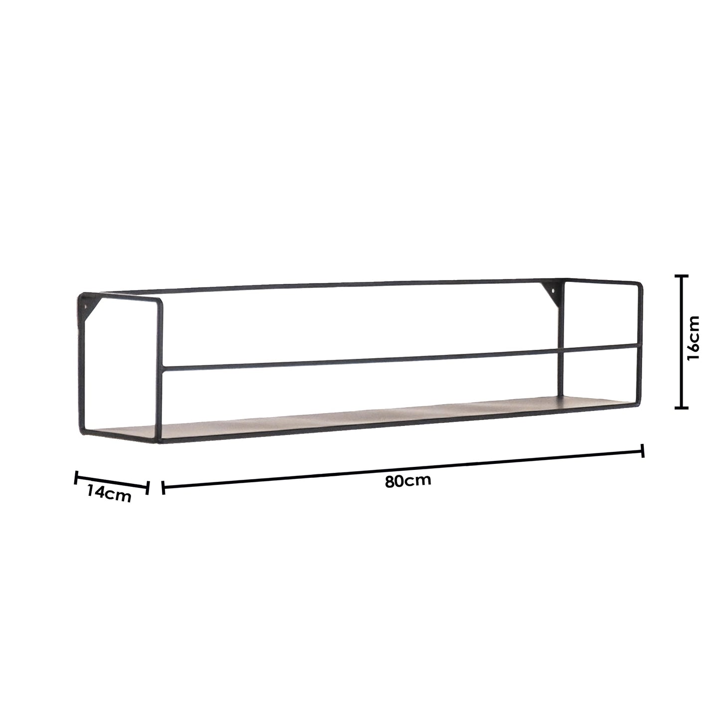 Vegghyller - Svarte - Metall - 40x14x16/80x14x16 cm sett 2.stk