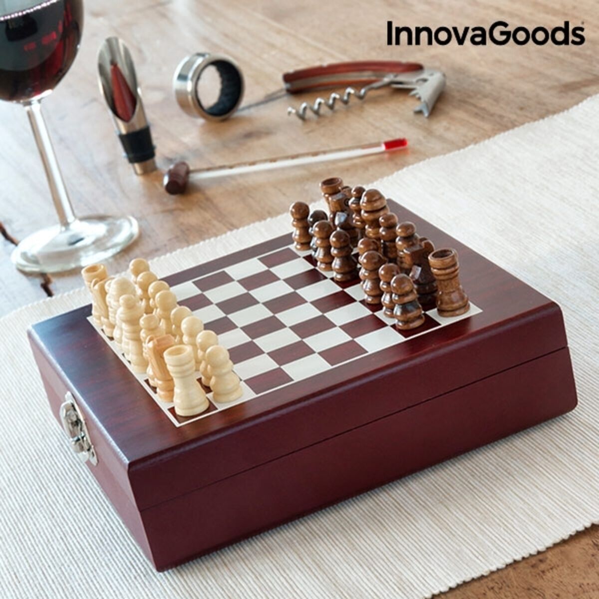 InnovaGoods Sjakk- og Vinsett (37 deler)